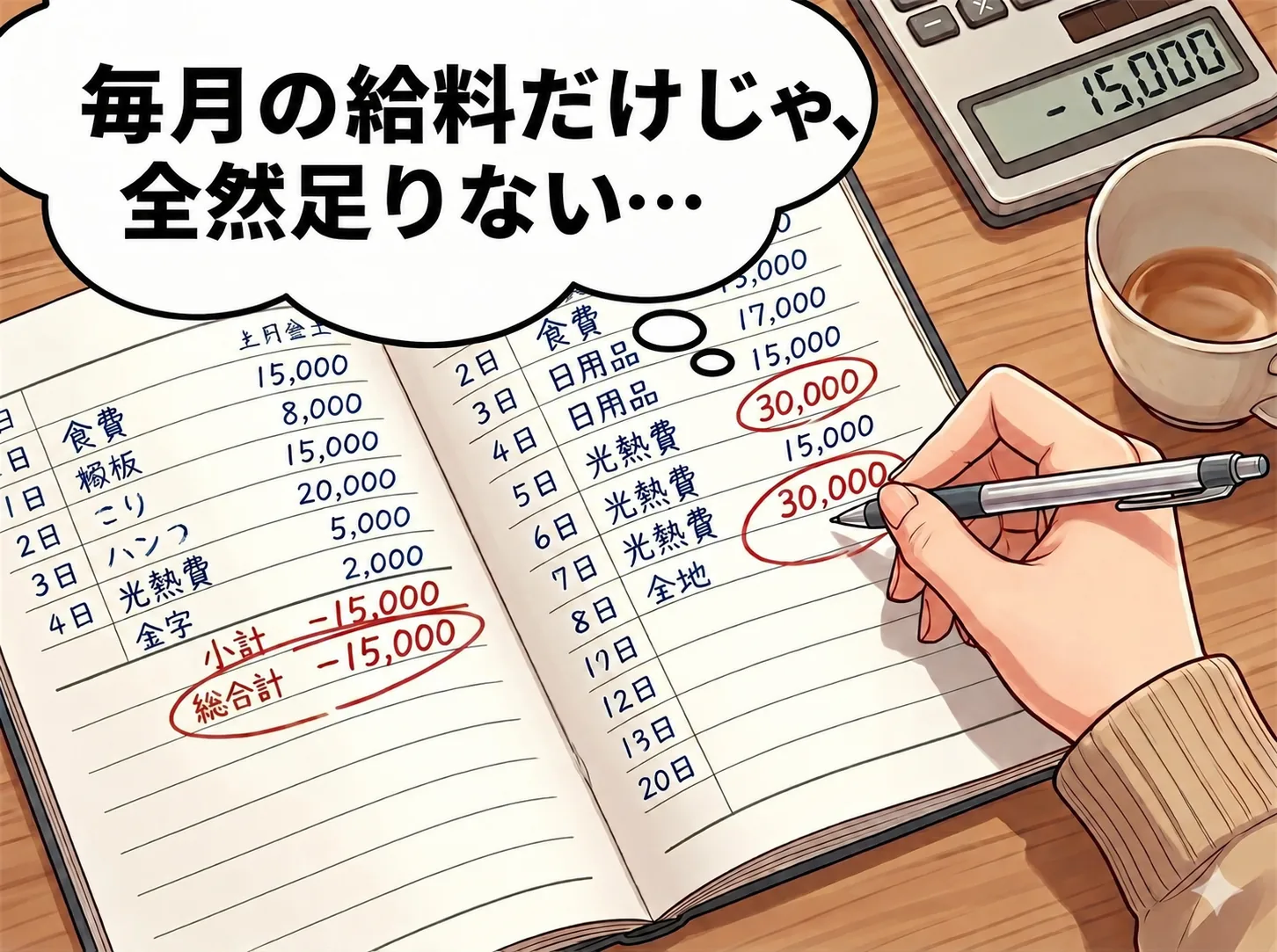 コマ2: 家計簿