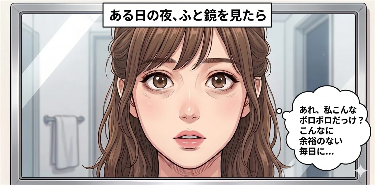 コマ3: 鏡で気づく